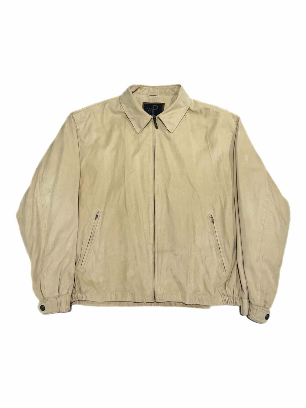 WP Vintage Tan Faux Suede Bomber Jacket Size XXL